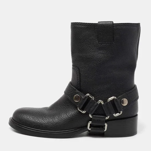 Miu Miu | Shoes | Miumiu Buckle Boots Biker 37 Nwt Black | Poshmark